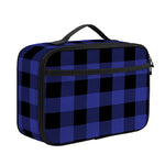 Navy Blue And Black Buffalo Check Print Portable Lunch Bag