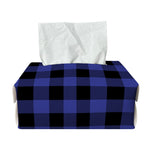 Navy Blue And Black Buffalo Check Print Rectangle Tissue Box Cover