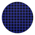 Navy Blue And Black Buffalo Check Print Round Blanket