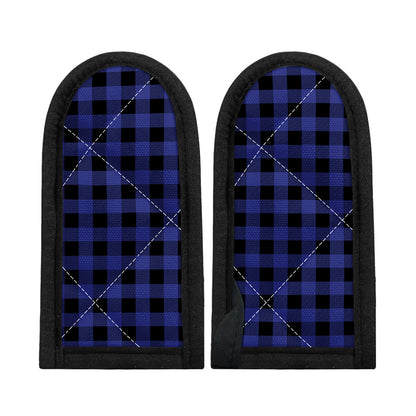 Navy Blue And Black Buffalo Check Print Skillet Handle Cover