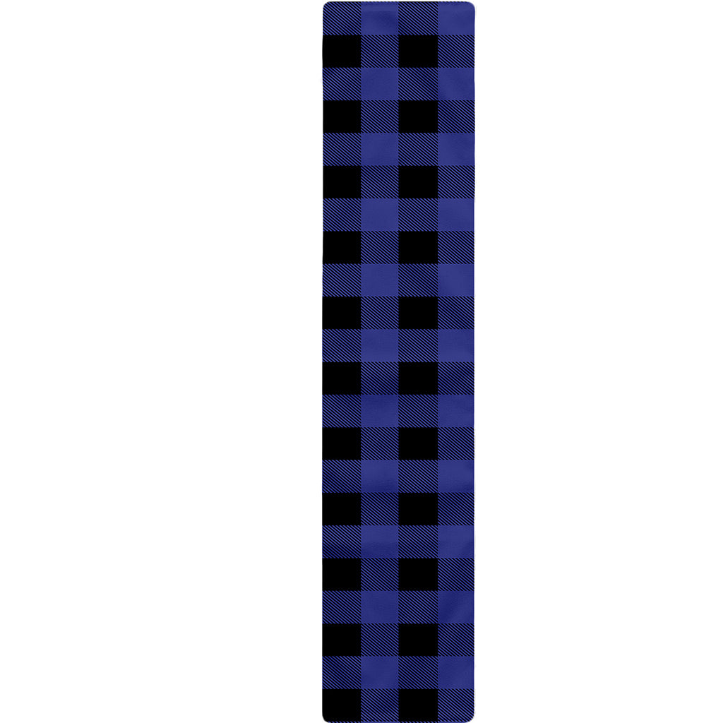 Navy Blue And Black Buffalo Check Print Table Runner
