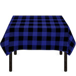 Navy Blue And Black Buffalo Check Print Tablecloth