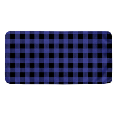 Navy Blue And Black Buffalo Check Print Towel