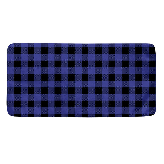 Navy Blue And Black Buffalo Check Print Towel