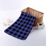 Navy Blue And Black Buffalo Check Print Towel