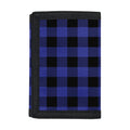 Navy Blue And Black Buffalo Check Print Trifold Wallet