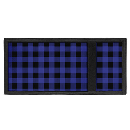 Navy Blue And Black Buffalo Check Print Trifold Wallet