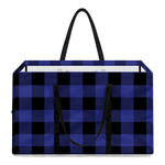 Navy Blue And Black Buffalo Check Print Utility Tote Bag
