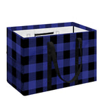 Navy Blue And Black Buffalo Check Print Utility Tote Bag