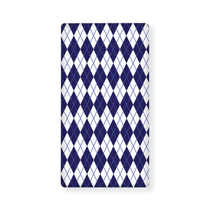 Navy Blue And White Argyle Pattern Print Baby Crib Sheet