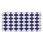 Navy Blue And White Argyle Pattern Print Beach Towel