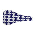 Navy Blue And White Argyle Pattern Print Bicycle Seat Cover