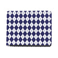 Navy Blue And White Argyle Pattern Print Bifold Wallet