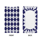 Navy Blue And White Argyle Pattern Print Changing Pad Cover