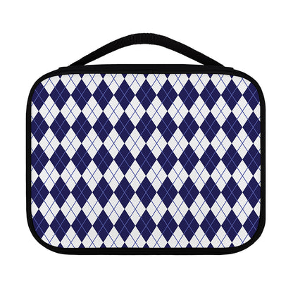 Navy Blue And White Argyle Pattern Print Classic Bible Case