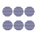 Navy Blue And White Argyle Pattern Print Coaster Set