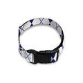 Navy Blue And White Argyle Pattern Print Dog Collar