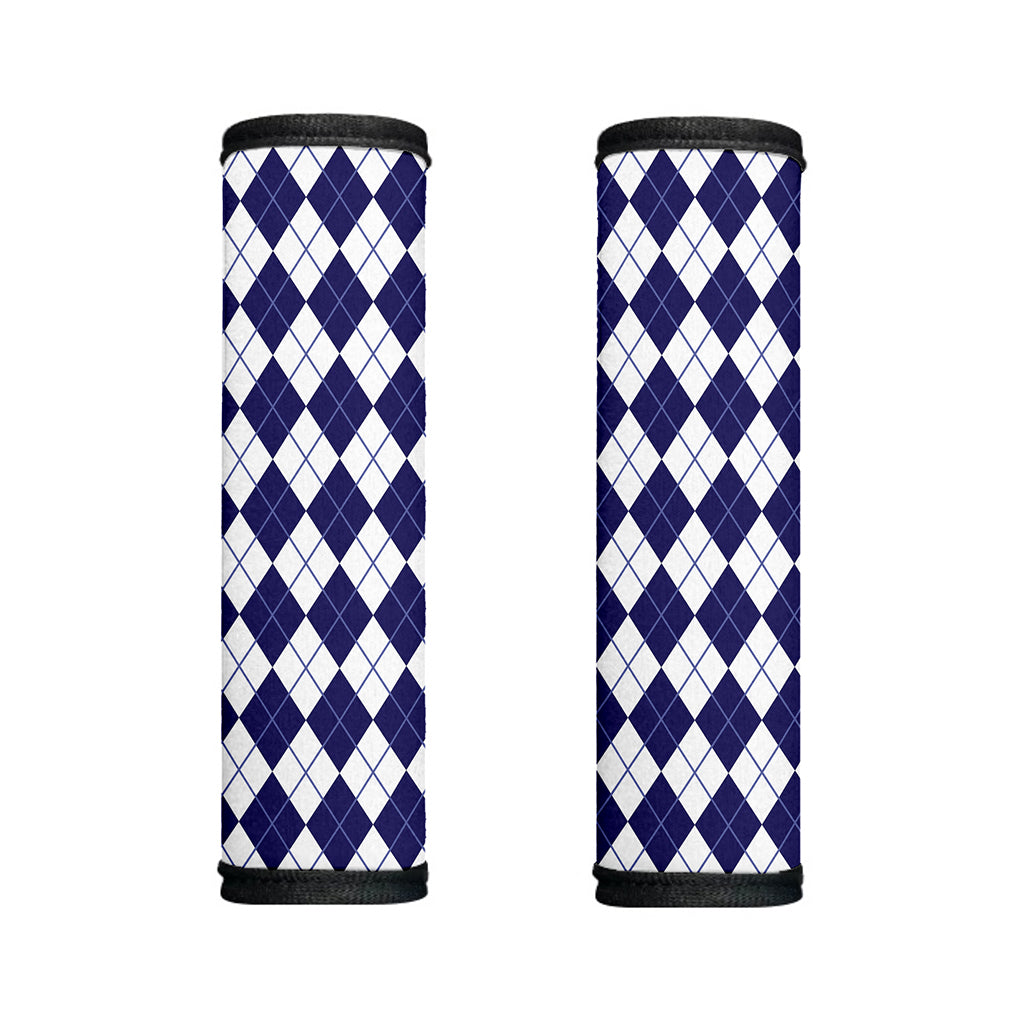 Navy Blue And White Argyle Pattern Print Handle Covers