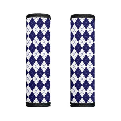 Navy Blue And White Argyle Pattern Print Handle Covers