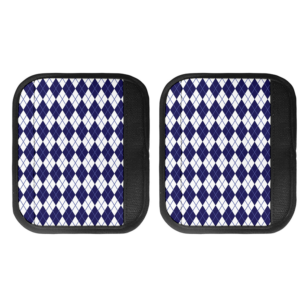 Navy Blue And White Argyle Pattern Print Handle Covers
