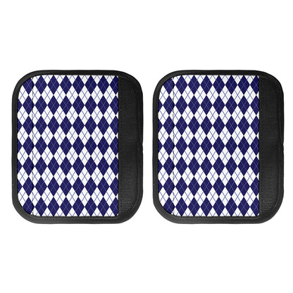 Navy Blue And White Argyle Pattern Print Handle Covers