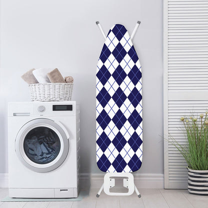 Navy Blue And White Argyle Pattern Print Ironing Board Cover