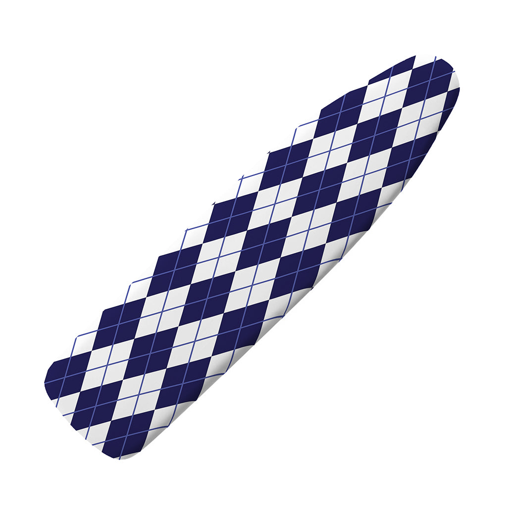 Navy Blue And White Argyle Pattern Print Ironing Board Cover