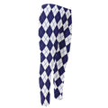 Navy Blue And White Argyle Pattern Print Men's Compression Pants