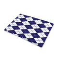 Navy Blue And White Argyle Pattern Print Pet Cooling Mat Cover