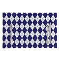 Navy Blue And White Argyle Pattern Print Placemat