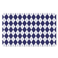 Navy Blue And White Argyle Pattern Print Polyester Doormat