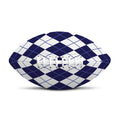 Navy Blue And White Argyle Pattern Print Rugby Ball