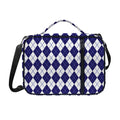 Navy Blue And White Argyle Pattern Print Shoulder Strap Bible Bag