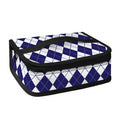 Navy Blue And White Argyle Pattern Print Small Lunch Bag