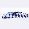 Navy Blue And White Argyle Pattern Print Sports Towel
