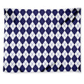 Navy Blue And White Argyle Pattern Print Tapestry
