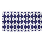 Navy Blue And White Argyle Pattern Print Towel