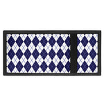 Navy Blue And White Argyle Pattern Print Trifold Wallet