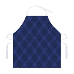 Navy Blue Argyle Pattern Print Adjustable Apron