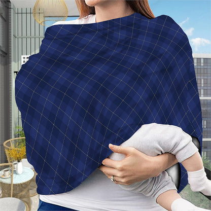Navy Blue Argyle Pattern Print Baby Seat Cover