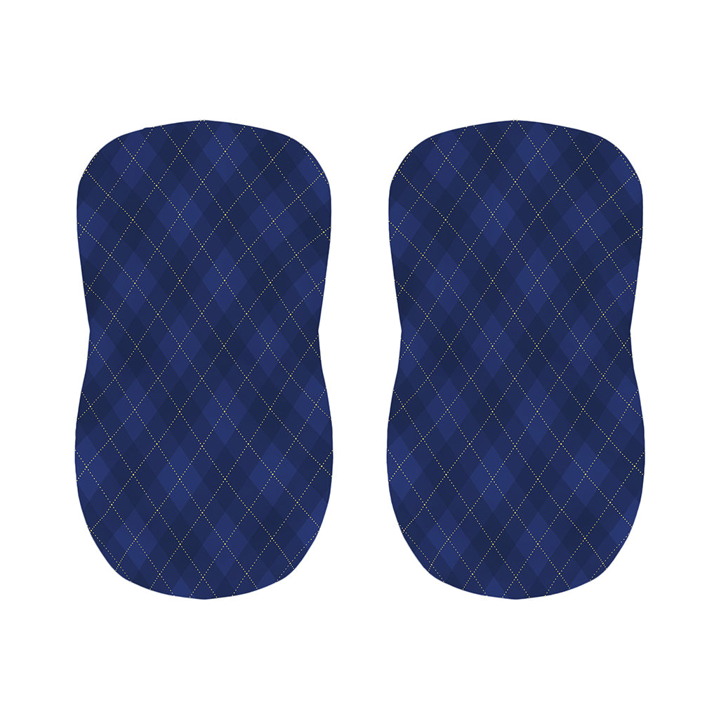 Navy Blue Argyle Pattern Print Bar Stool Covers