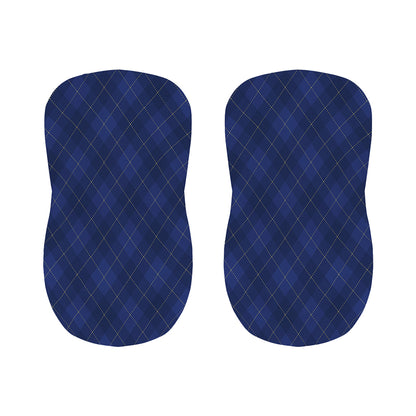 Navy Blue Argyle Pattern Print Bar Stool Covers