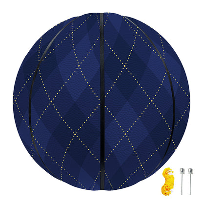 Navy Blue Argyle Pattern Print Basketball
