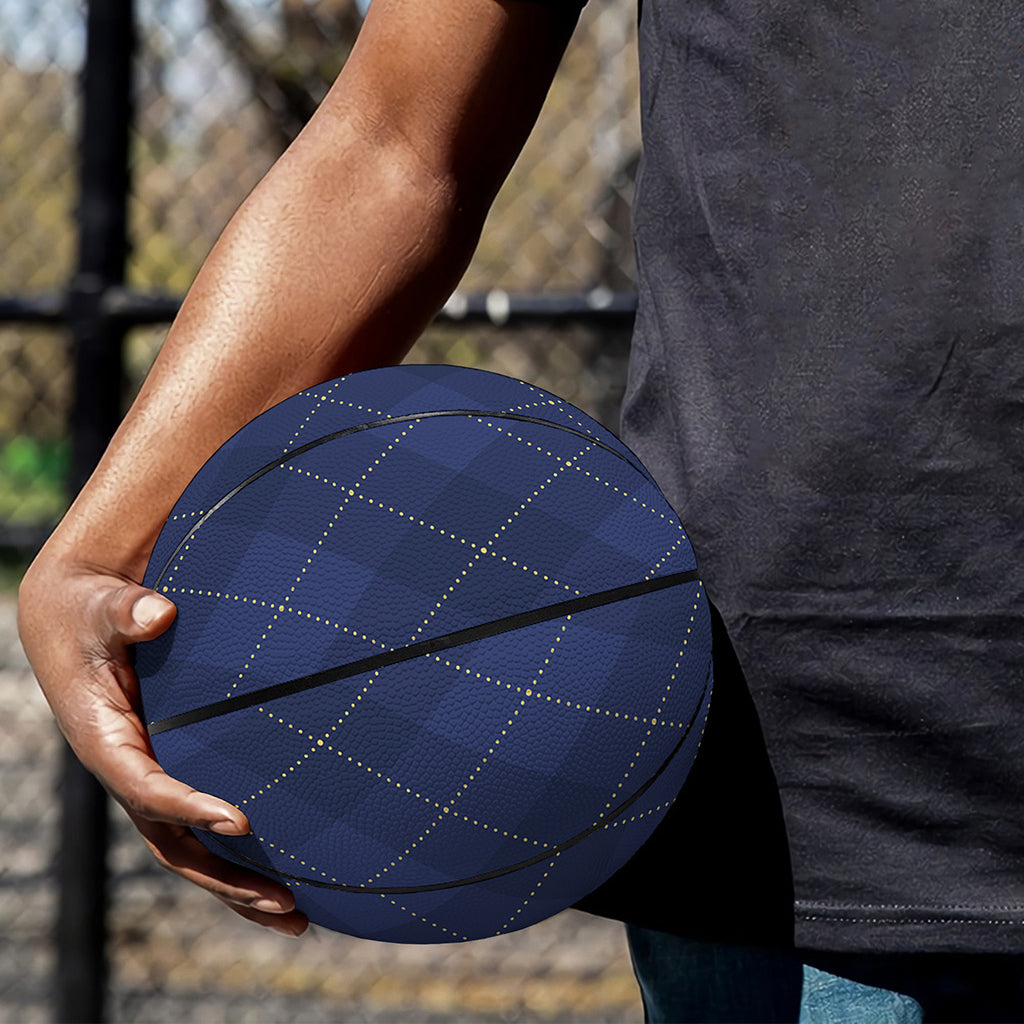Navy Blue Argyle Pattern Print Basketball