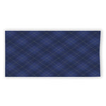 Navy Blue Argyle Pattern Print Beach Towel