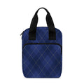 Navy Blue Argyle Pattern Print Bible Tote Bag