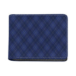 Navy Blue Argyle Pattern Print Bifold Wallet