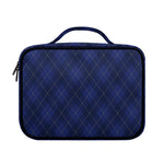 Navy Blue Argyle Pattern Print Briefcase Bible Bag