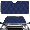 Navy Blue Argyle Pattern Print Car Windshield Sun Shade