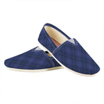 Navy Blue Argyle Pattern Print Casual Shoes